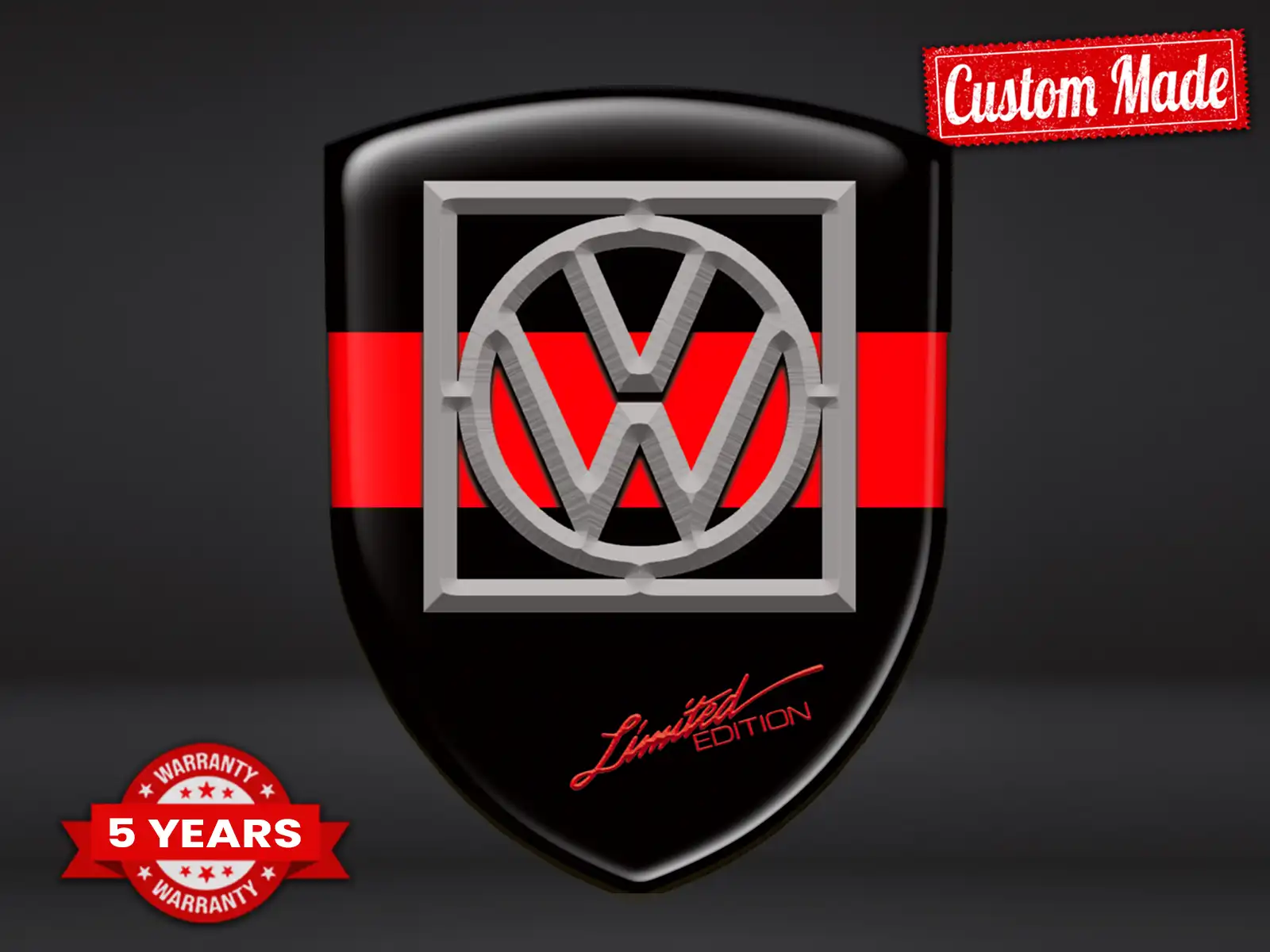 VW Domed Decals Sticker Car Durable Limited Style